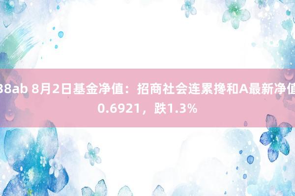 38ab 8月2日基金净值：招商社会连累搀和A最新净值0.6921，跌1.3%