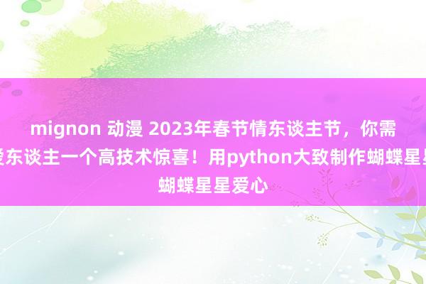 mignon 动漫 2023年春节情东谈主节，你需要给爱东谈主一个高技术惊喜！用python大致制作蝴蝶星星爱心