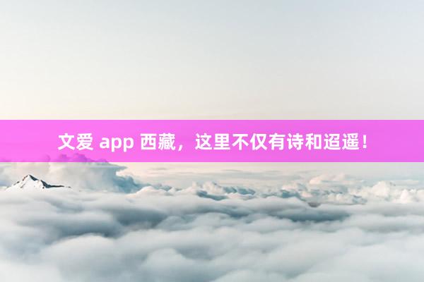 文爱 app 西藏，这里不仅有诗和迢遥！