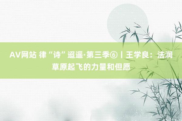 AV网站 律“诗”迢遥·第三季⑥丨王学良：法润草原起飞的力量和但愿