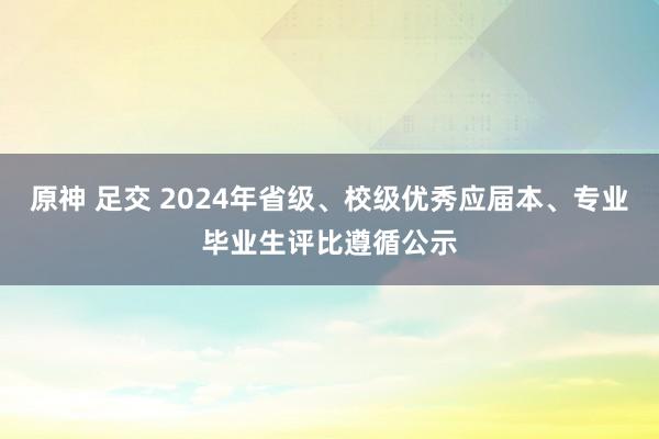 原神 足交 2024年省级、校级优秀应届本、专业毕业生评比遵循公示